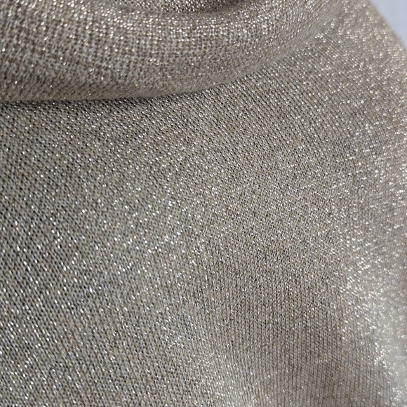 MICHAEL Michael Kors Gold Lurex Cowl Neck Dolman Sleeve Sweater Top XL - Picture 9 of 14